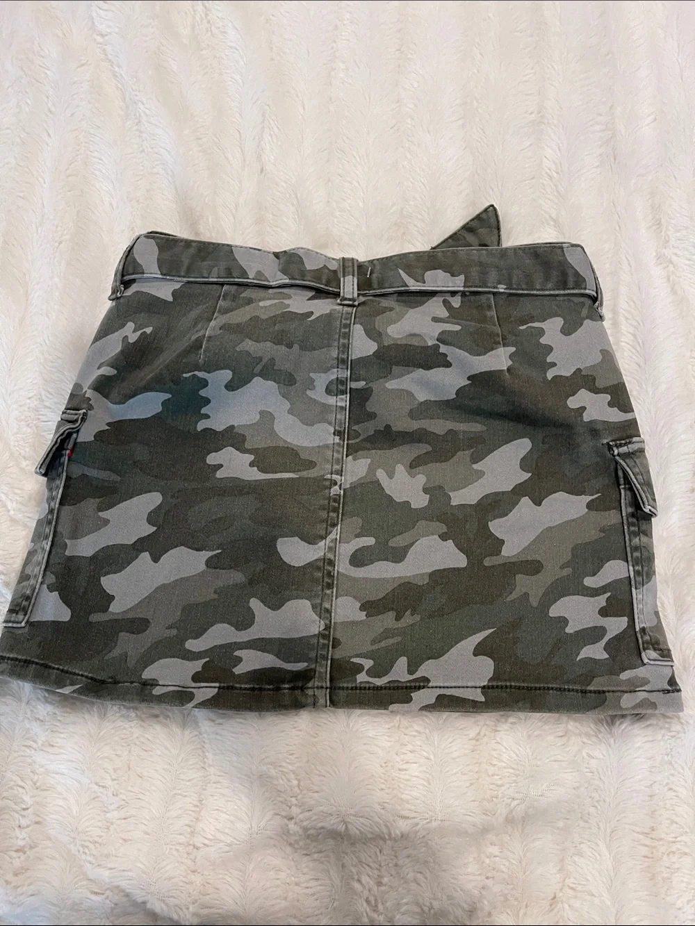 Justice Girls Camo Cargo Mini Skirt - Olive Green